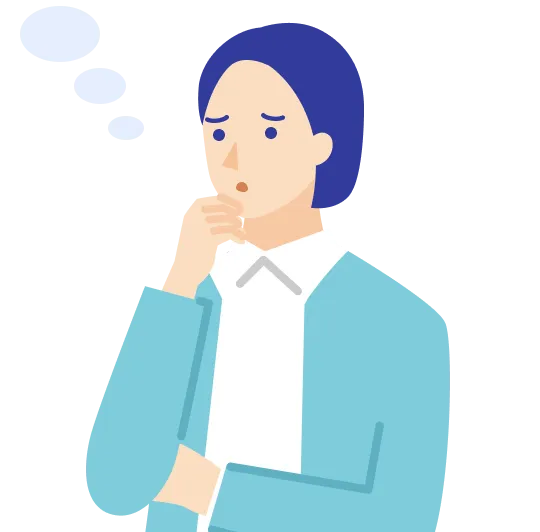 悩んでいる女性のイラスト